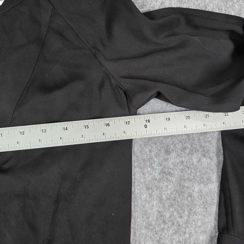 White House‎ Black Market Shift Dress Black Long Sleeve Drawstring LBD sz 4 WHBM - Picture 8 of 9
